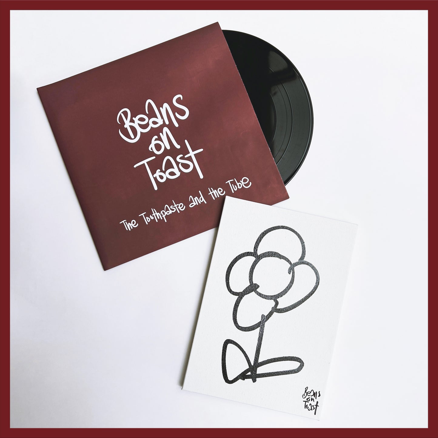 The Toothpaste and the Tube LP and Flower Canvas Art Set